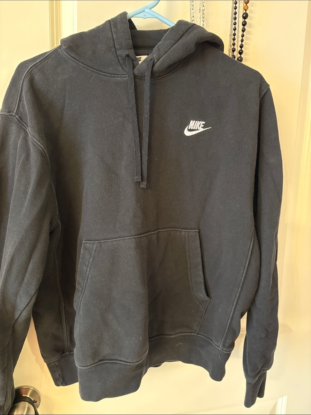 Nike Black Pullover Hoodie with White Swoosh